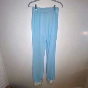 Blue and White Fuzzy Pants
